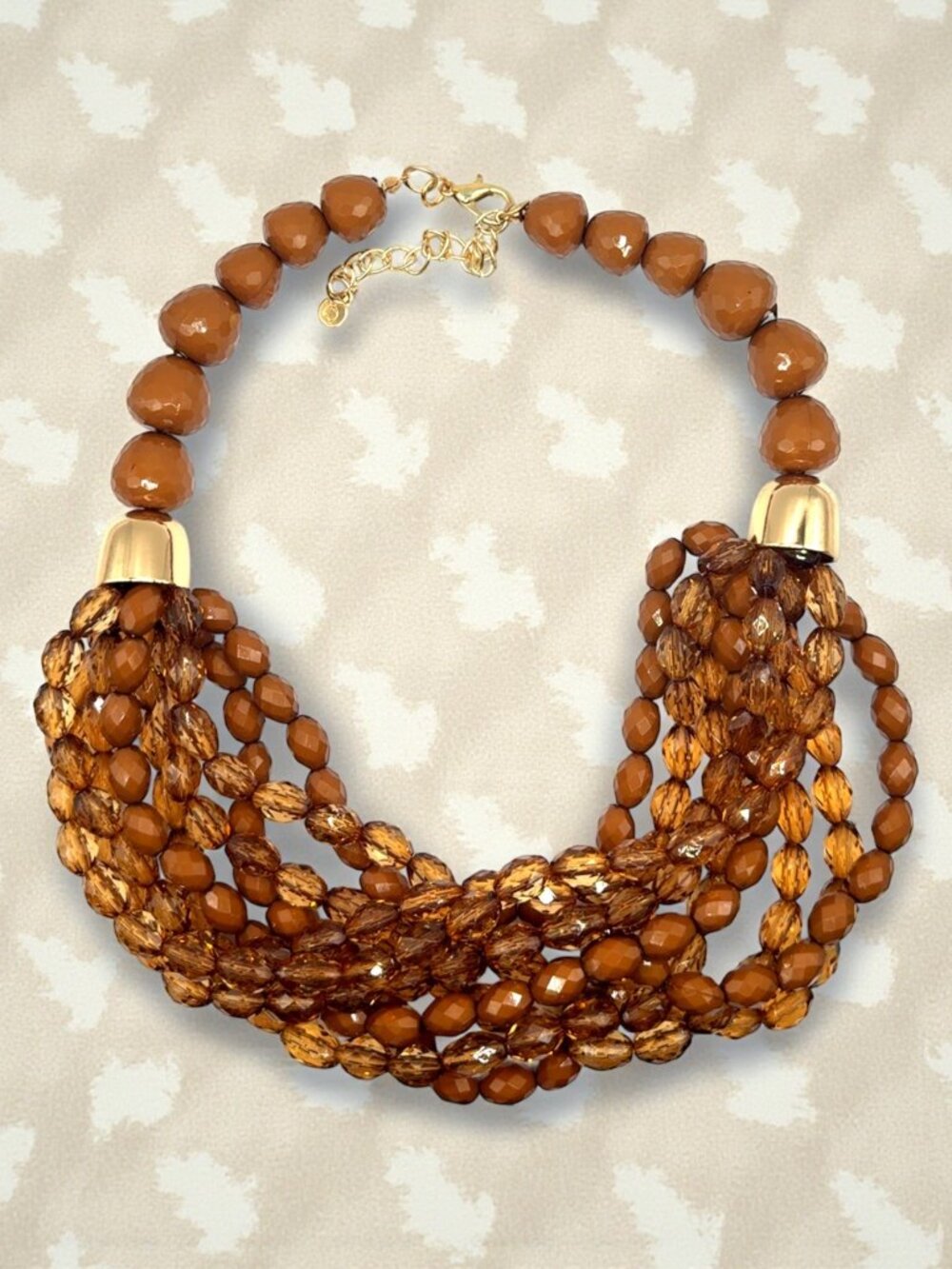Save the Queen Brown Beaded Necklace